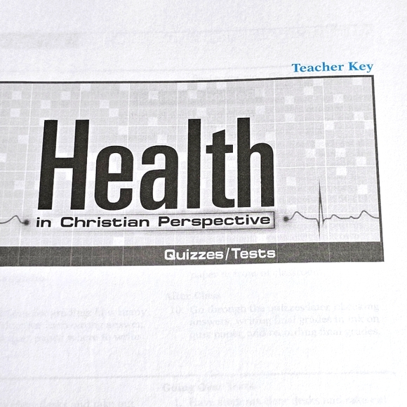 Abeka Health in Christian Perspective Quizzes/Tests Key, Grade 9, Second Edition - Picture 6 of 6